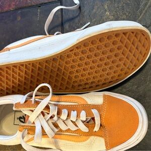 Vans Orange and White Women's Sneakers